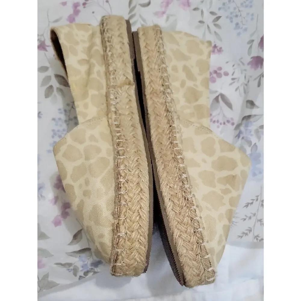 Michelle McDowell The Mave Leopard Print Espadrille Flats Slip On Shoe, Womens 9